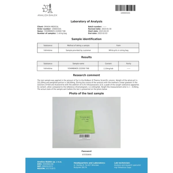 Yohimbinos 2.5mg (Yohimbine Hydrochloride) Yohimbinos 2.5mg (Yohimbine Hydrochloride)