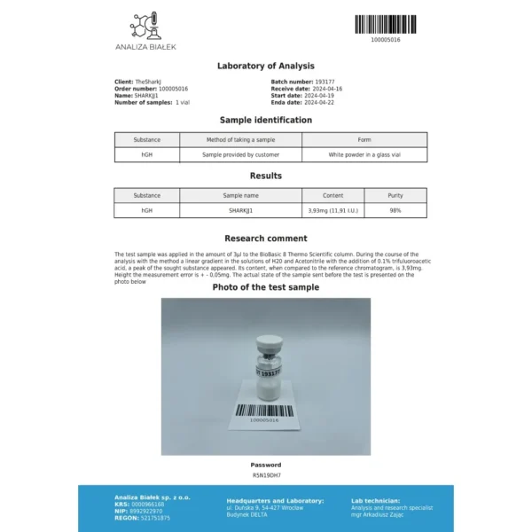 Somatropin HGH Powder 10iu