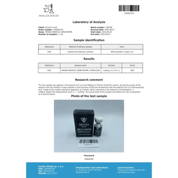 Somatropin HGH Powder 10iu