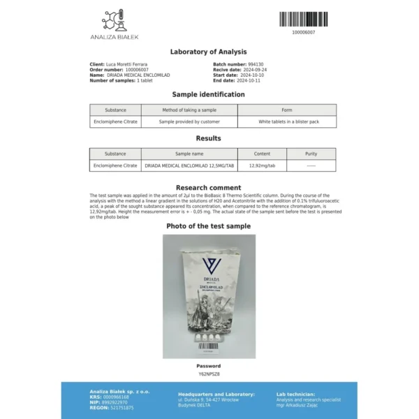 Enclomilad 12.5 mg (Enclomiphene Citrate)