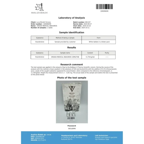 Anavaros 10 mg (Oxandrolone)