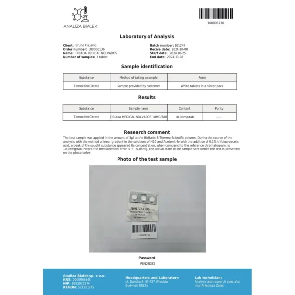 Tamoxifen Citrate 10 mg (Nolvados)