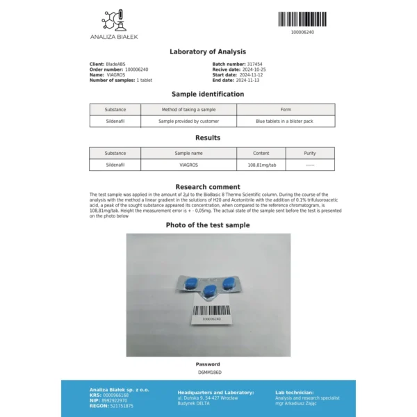 Viagros 100mg (Sildenafil Citrate)