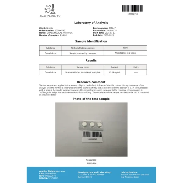 Anavaros 10 mg (Oxandrolone)