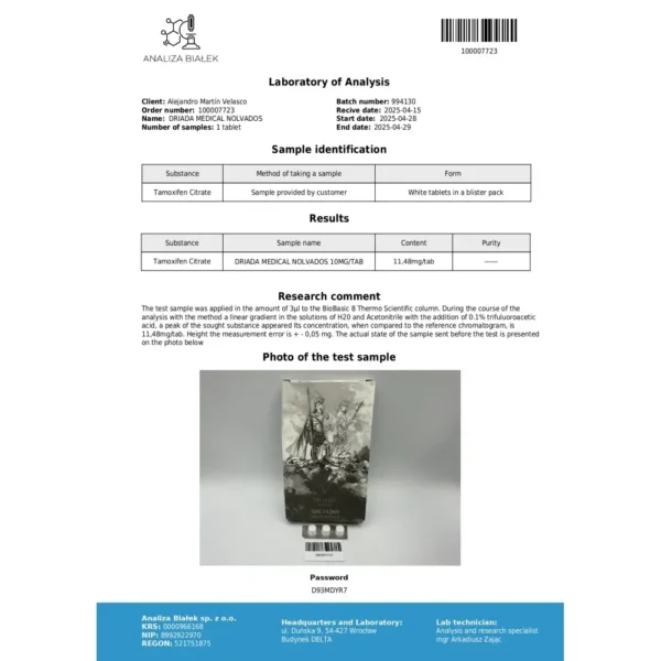 Tamoxifen Citrate 10 mg (Nolvados)