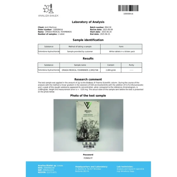 Yohimbinos 2.5mg (Yohimbine Hydrochloride) Yohimbinos 2.5mg (Yohimbine Hydrochloride)