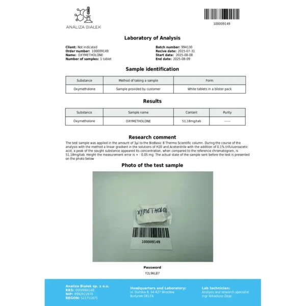 Anadrolus 50 mg (Oxymetholone)