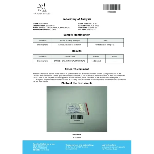 Enclomilad 12.5 mg (Enclomiphene Citrate)