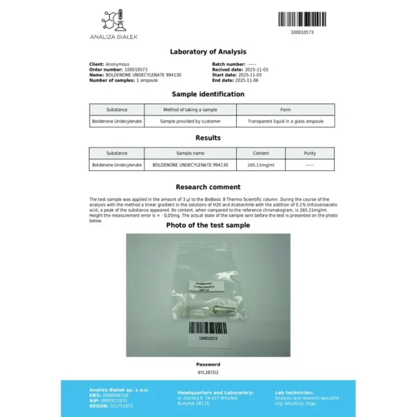 Boldelad 250 mg/ml (Boldenone Undecylenate) 10ml vial