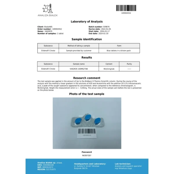 Viagros 100mg (Sildenafil Citrate)v