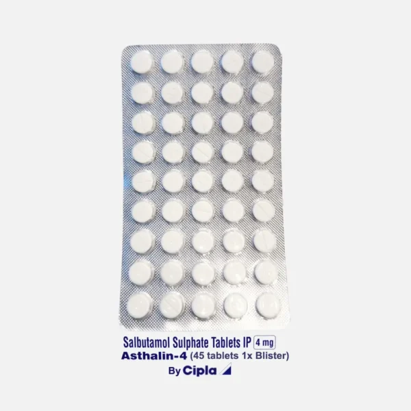 Salbutamol 4mg (Asthalin 4) (45 tabs) (1 Blister)